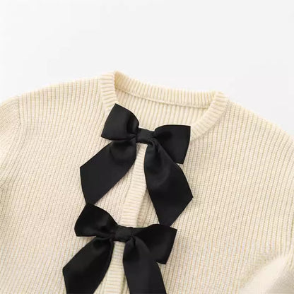 Dames élégant pull avec détails en nœud Chic und Stil