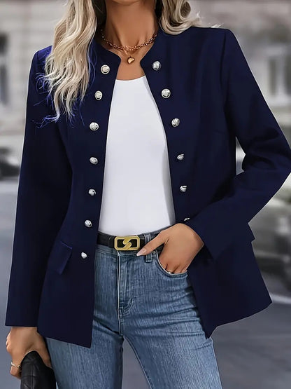 Dames Blazer à la mode avec détails de bouton Chic und Stil