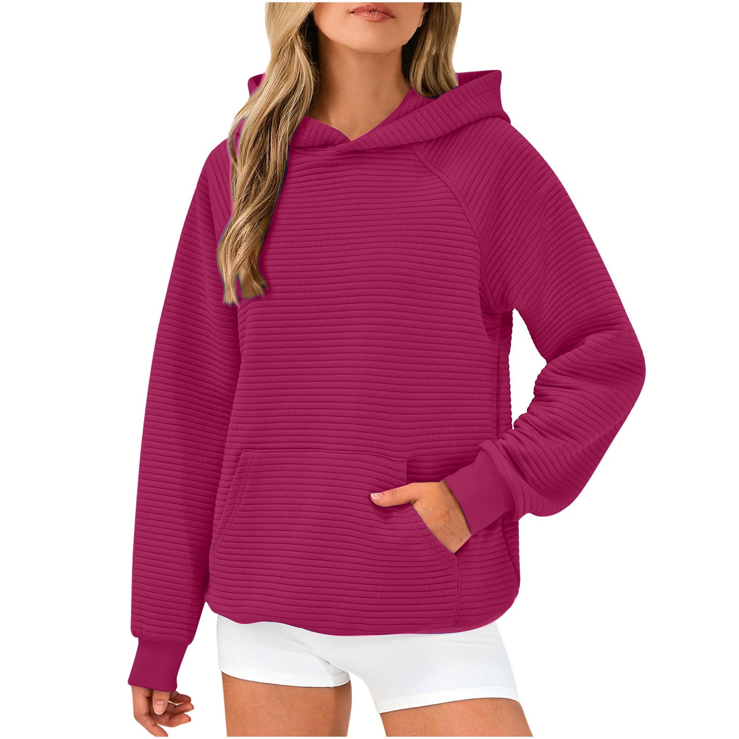 Pull à capuche pour femmes en tissu texturé Chic und Stil