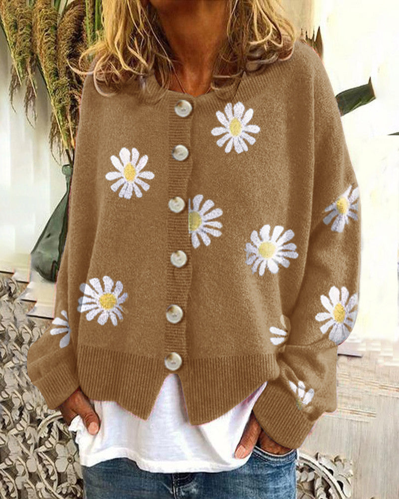 Pull en coton coloré pour femmes avec motif floral Chic und Stil