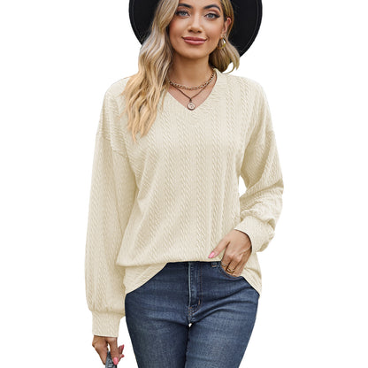 Dames pull en viscose avec motif en câble texturé et coupe décontractée Chic und Stil