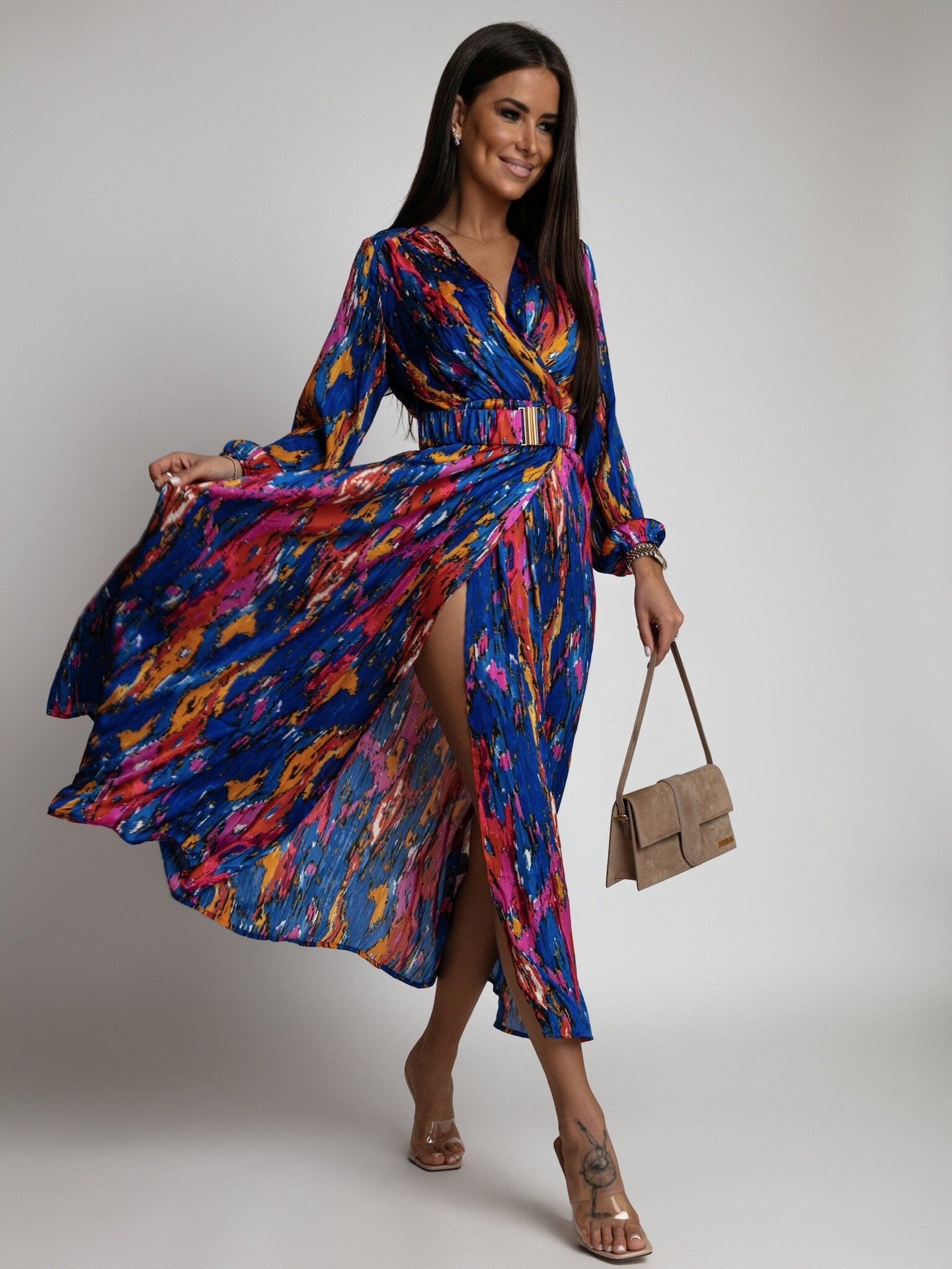 Robe Maxi Wrap Éclatante pour Femmes Chic und Stil
