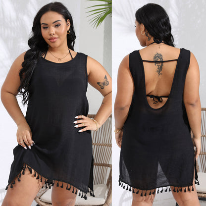 Robe de couverture légère pour femmes avec franges Chic und Stil