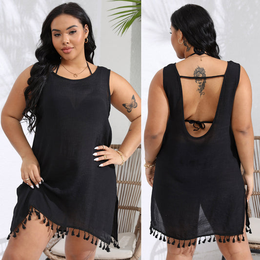 Robe de couverture légère pour femmes avec franges Chic und Stil