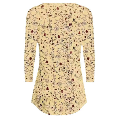 T-shirt à manches longues pour femmes avec motif floral et coupe en A Chic und Stil