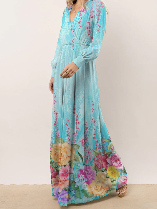 Robe maxi femme avec motif floral et coupe élégante Chic und Stil