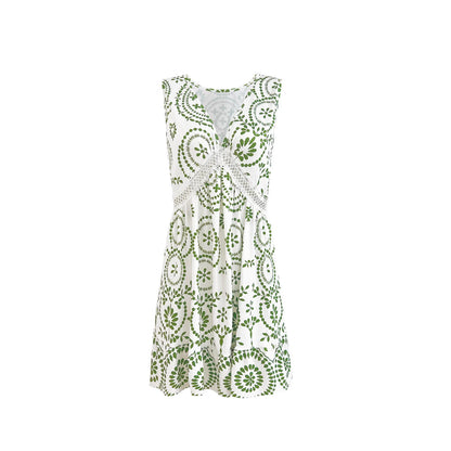 Robe d'été pour femmes en coupe A élégante avec un design floral en toile d'araignée Chic und Stil