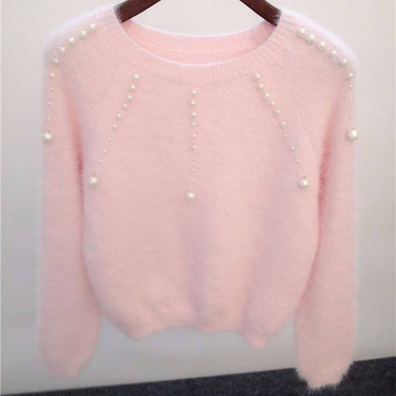 Pull femme élégant avec des accents de perles élégants Chic und Stil