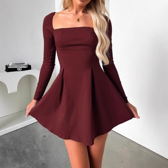 Robe mini d'été pour femmes avec manches bouffantes et décolleté carré Chic und Stil