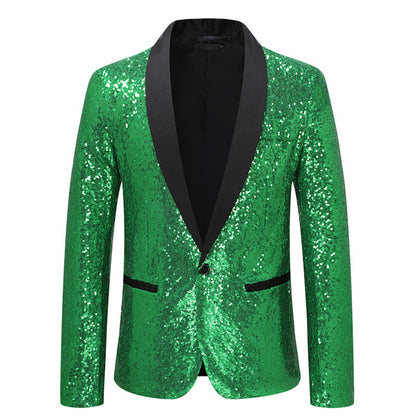 Dames Bl sparkling blazer avec revers noir Chic und Stil