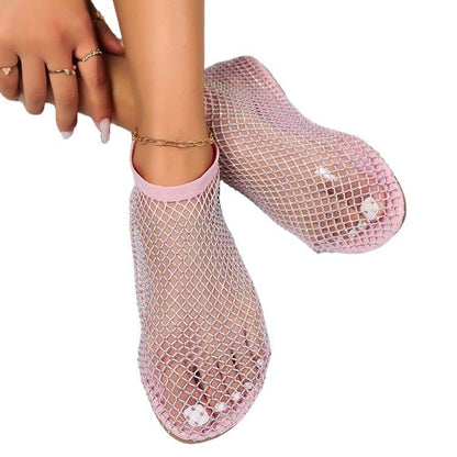 Chaussures dames en filet glamour avec ornements en strass Chic und Stil