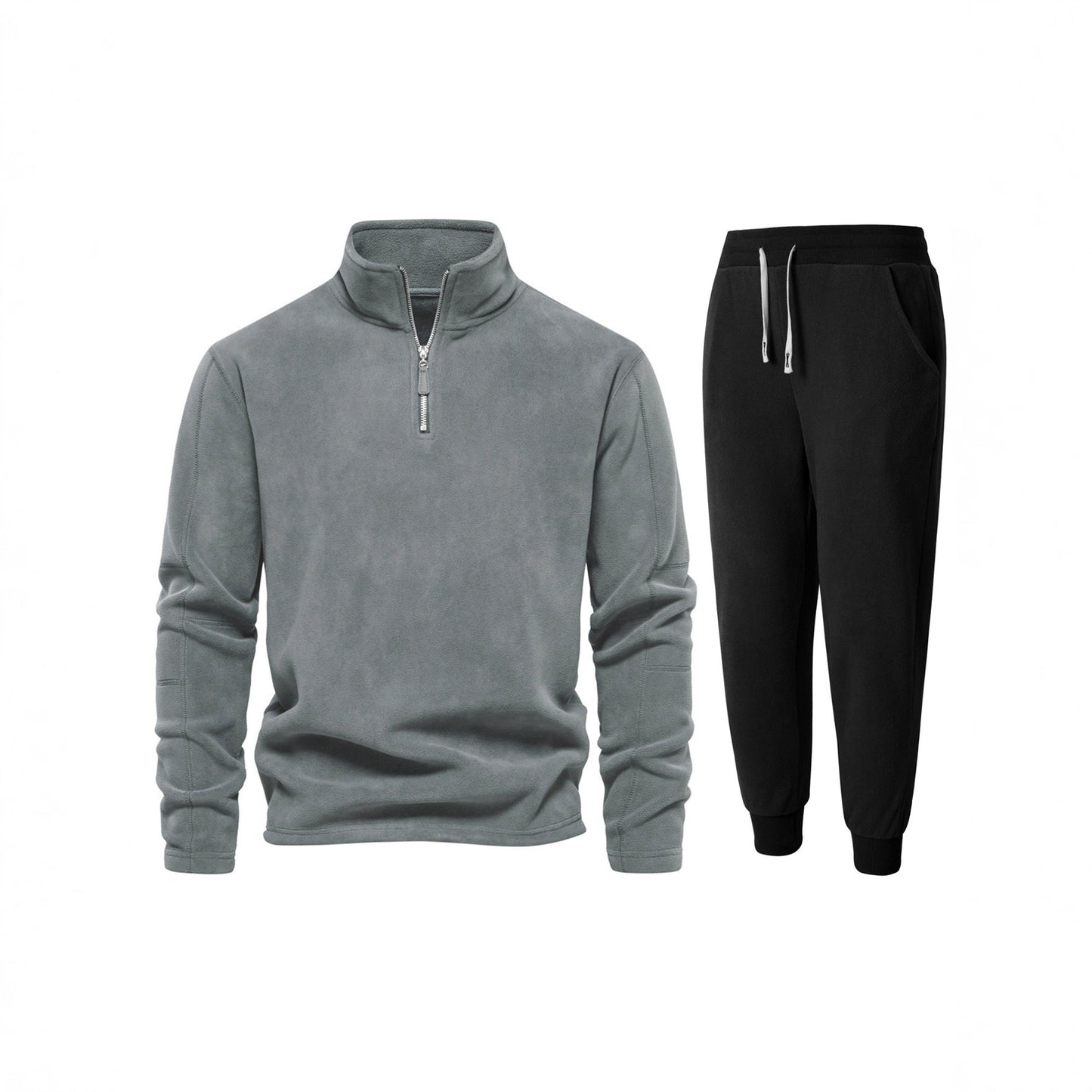 Men's fleece top with short zipper and comfortable jogger pants Chic and Style