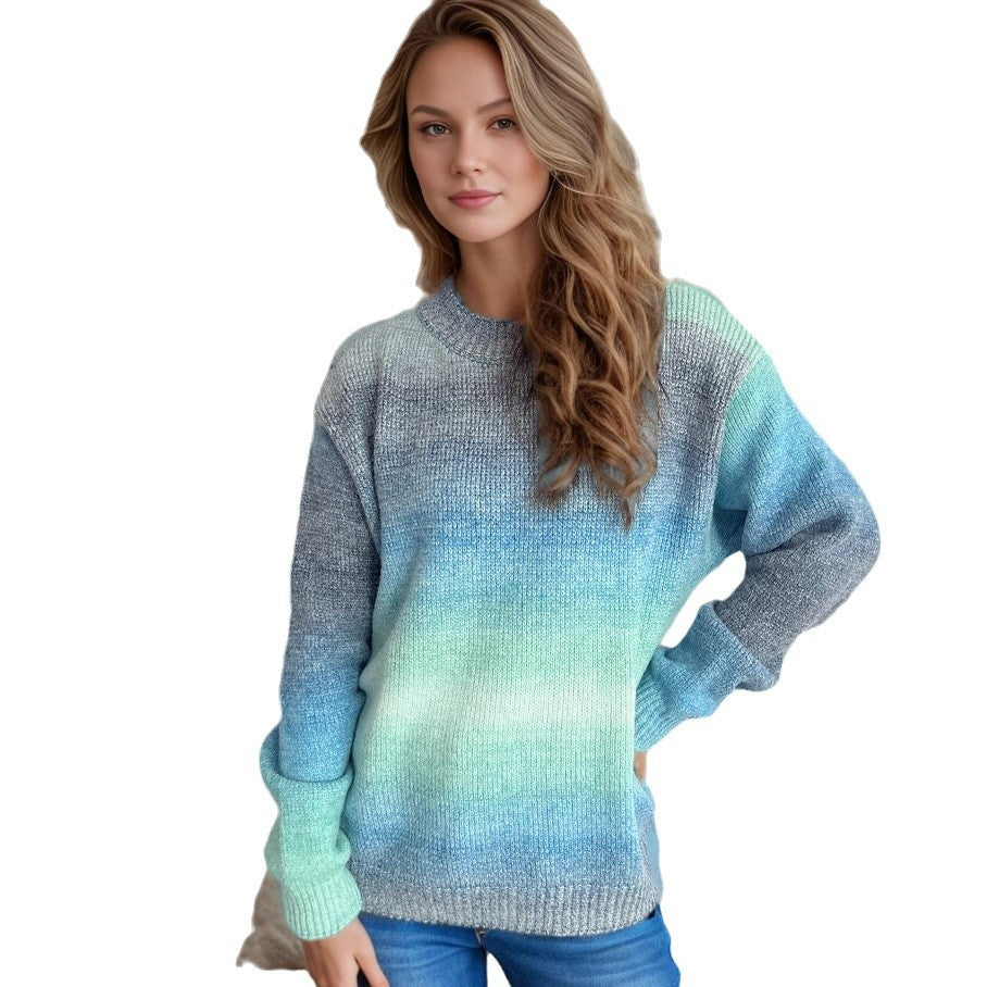 Pull femme décontracté avec un doux dégradé de couleurs et col rond Chic und Stil