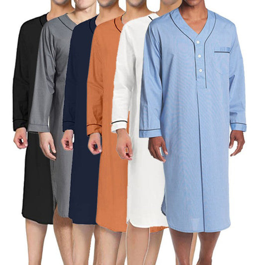 Chemise de nuit pour hommes avec élégante patte de boutonnage et poche poitrine pratique Chic und Stil