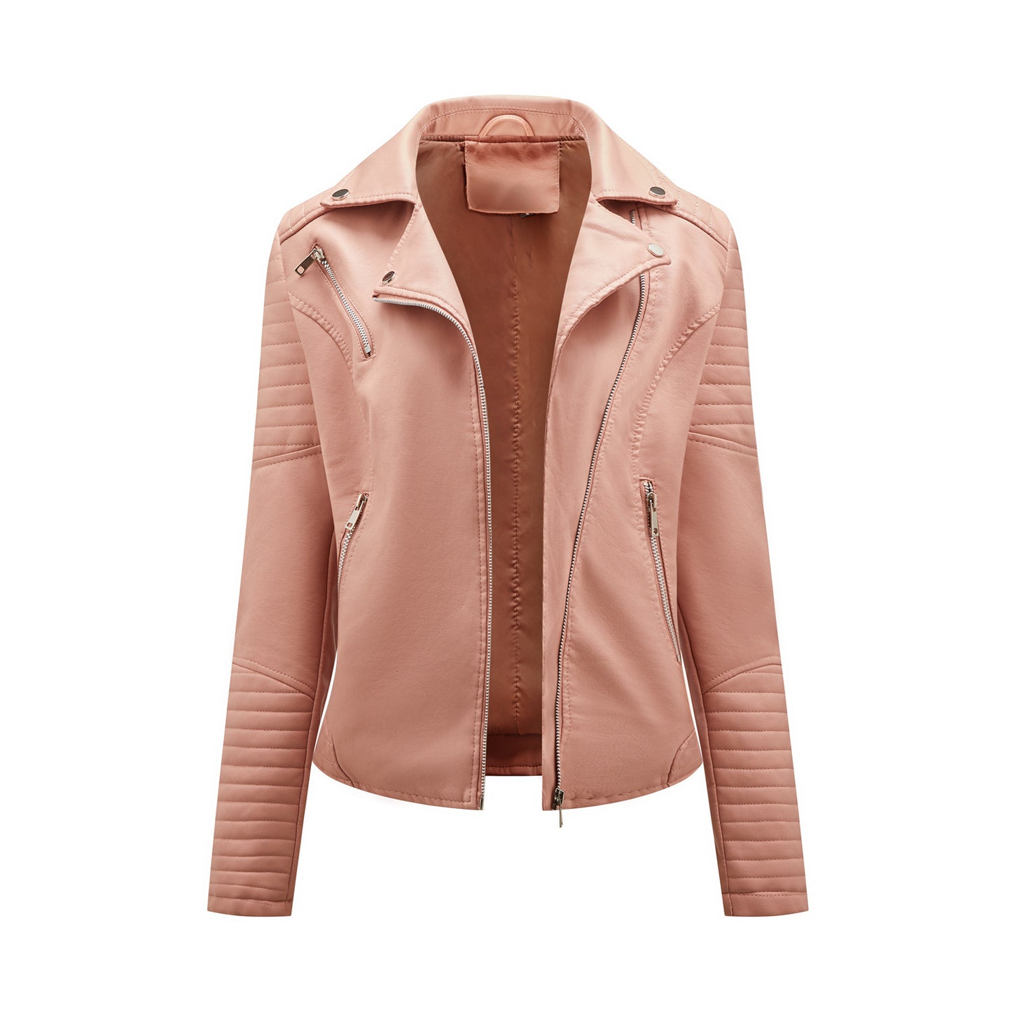 Biker jacket in faux leather for women with striking stitching details Chic and Style