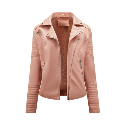 Biker jacket in faux leather for women with striking stitching details Chic and Style