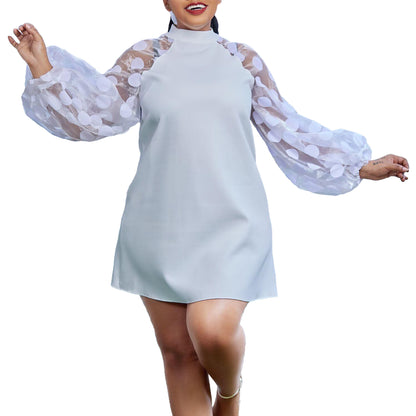 Dames Robe Maxie Élégante avec Manches Bouffantes Amples Chic und Stil
