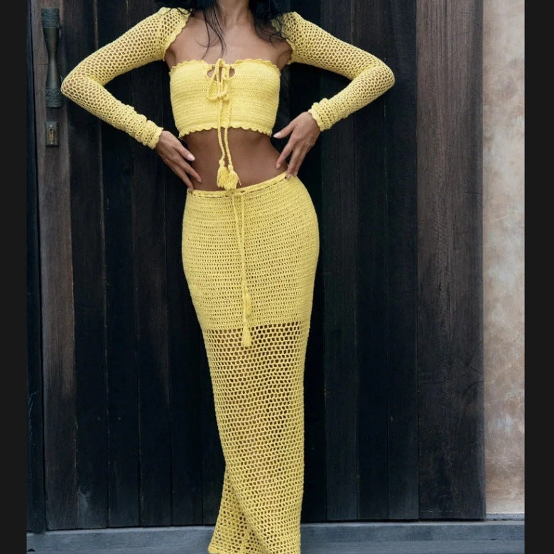 Robe au crochet pour femmes avec insert élastique et lacets détaillés Chic und Stil