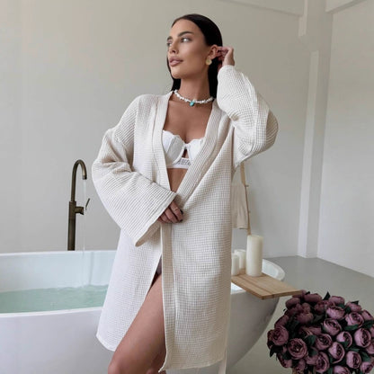 Ladies terry waffle robe Chic und Stil