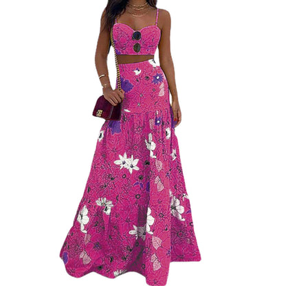 Robe maxi pour femmes avec design floral et haut bustier chic Chic und Stil