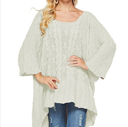Dame poncho en tricot à coupe ample et motif structuré tendance Chic und Stil