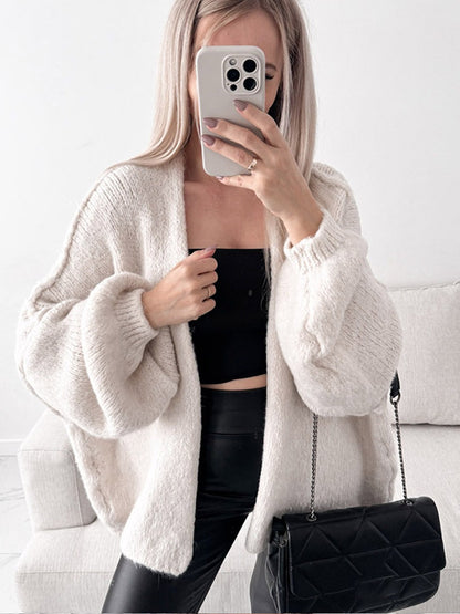 Cardigan en tricot décontracté pour femmes avec coupe oversize et manches volumineuses Chic und Stil