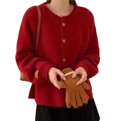 Dames cardigan en tricot confortable avec fermeture à boutons et style décontracté Chic und Stil