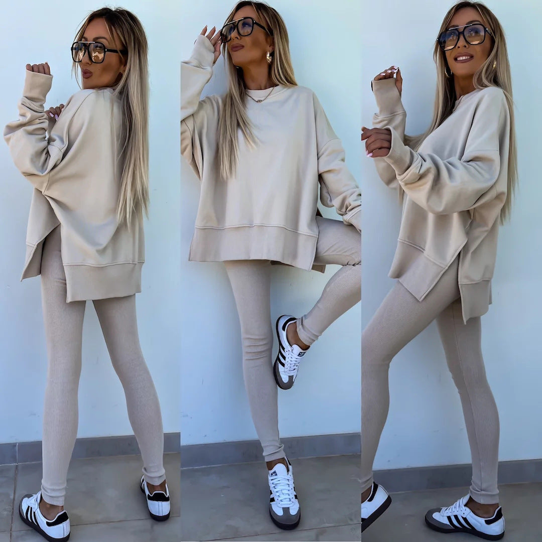 Dames confortable oversized Sweatshirt et leggings ajustés Chic und Stil