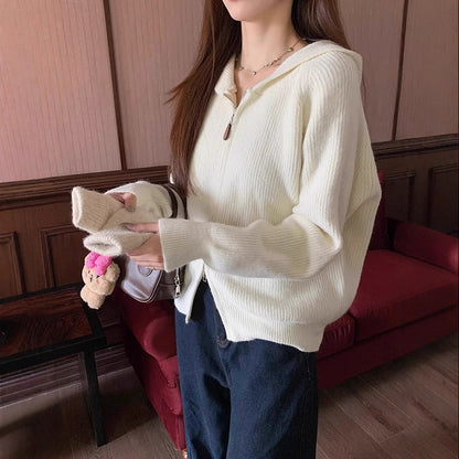 Dames hoodie à la mode avec fermeture éclair et design texturé Chic und Stil