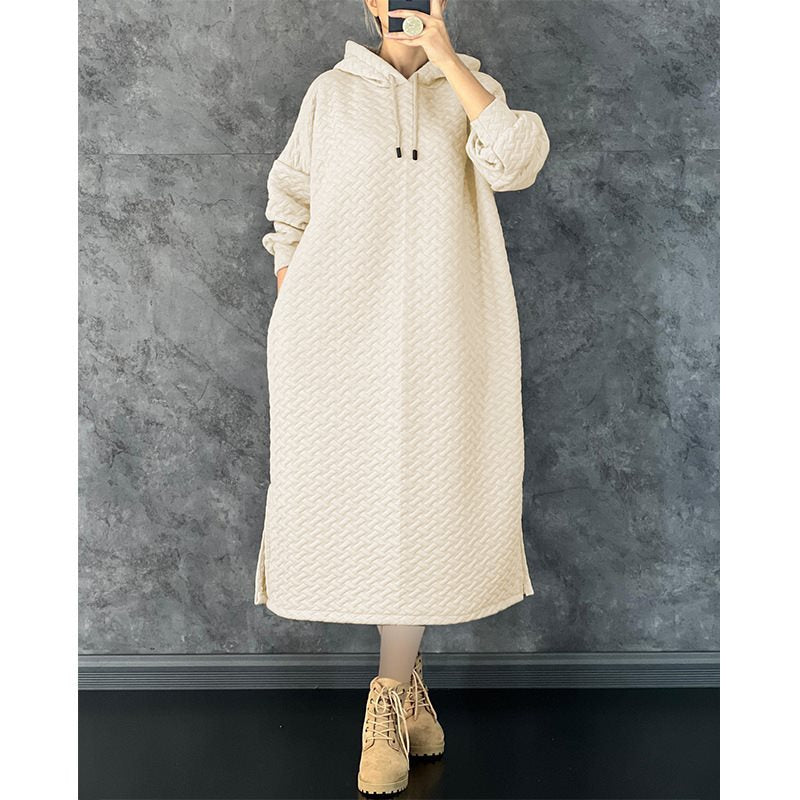 Robe sweat décontractée pour femmes avec capuche et fentes latérales Chic und Stil