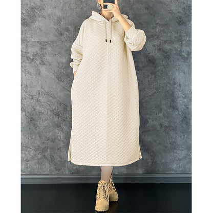Robe sweat décontractée pour femmes avec capuche et fentes latérales Chic und Stil