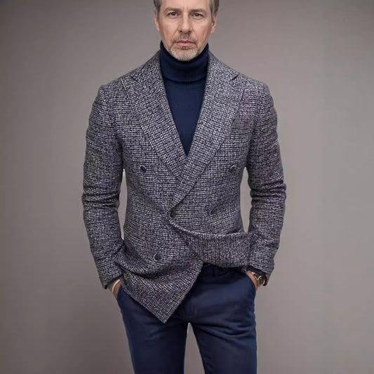 Blazer pour hommes à double boutonnage en tissu de haute qualité avec des détails modernes Chic und Stil
