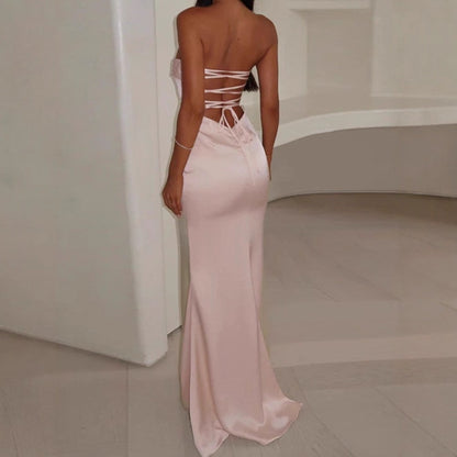DamesRobe de soirée élégante sans bretelles avec détails à volants Chic und Stil