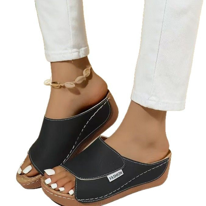 Dames Chic Plateforme Slide Sandales Chic und Stil