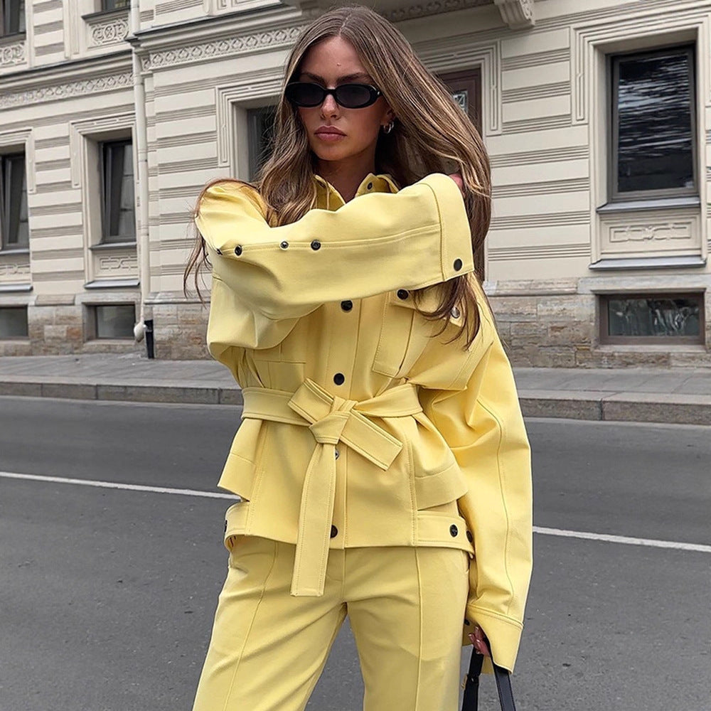 Fashion oversized jacket set for women and Chic und Stil pants