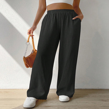 Pantalon ample de loisirs pour femmes avec taille élastique et poches latérales pratiques Chic und Stil
