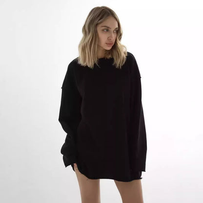 Pull over oversized décontracté pour femmes en mélange de coton doux Chic und Stil