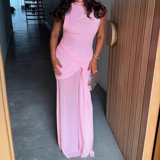 Robes maxi élégantes pour femmes avec des détails de drapés créatifs et une coupe ajustée Chic und Stil