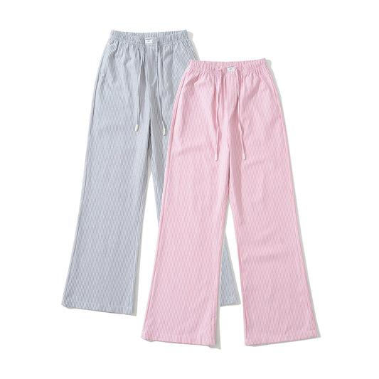 Loose jersey pants for women with a casual striped look featuring an elastic waistband and drawstring Chic and Style