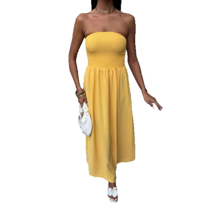 Robe maxi sans manches pour femmes avec un haut froncé Chic und Stil