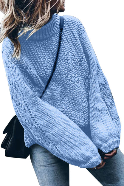 Pull en grosse maille pour femmes avec coupe large et col roulé tendance Chic und Stil