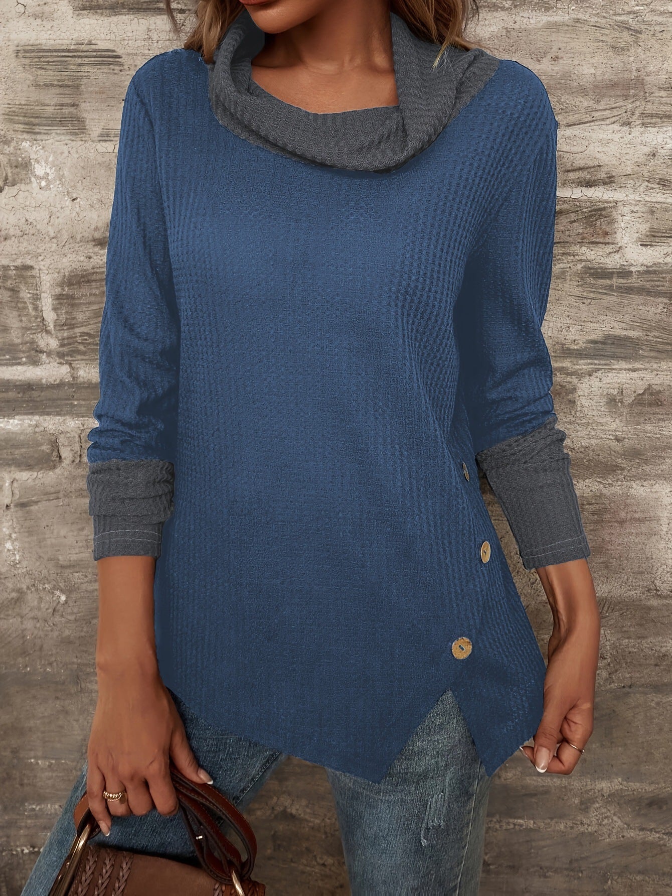 Pull femme avec col tendance Chic und Stil