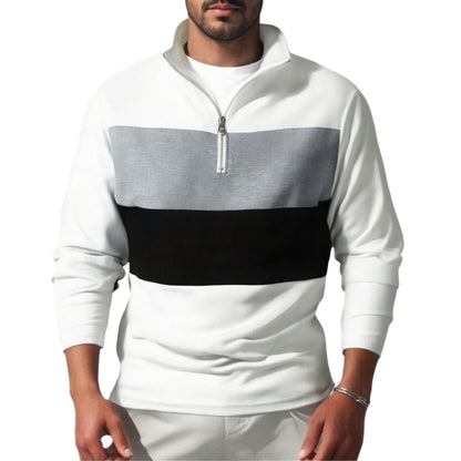 Pull sportif pour hommes avec col montant et zipper Chic und Stil