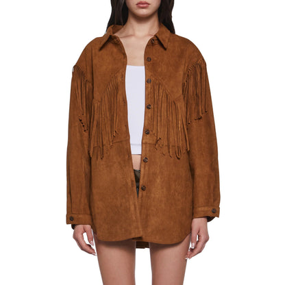 Dames Franges-Veste en Suédine Chic und Stil