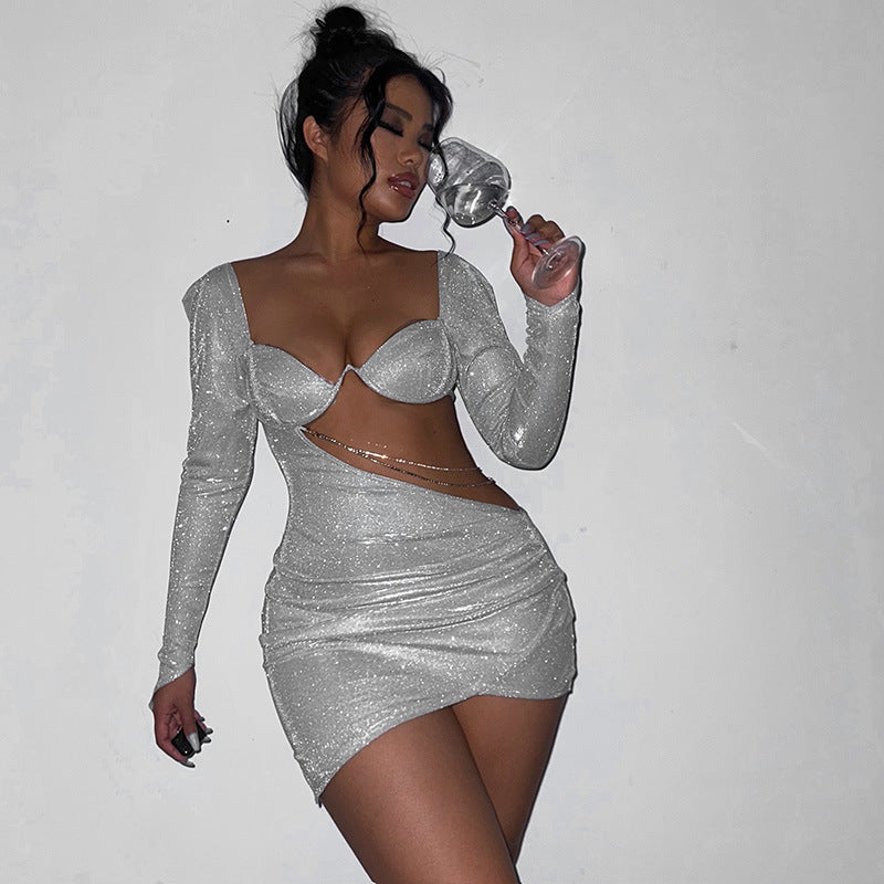 Dames Robe Mini Cut-Out Glamoureuse Chic und Stil