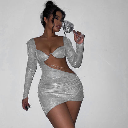 Dames Robe Mini Cut-Out Glamoureuse Chic und Stil