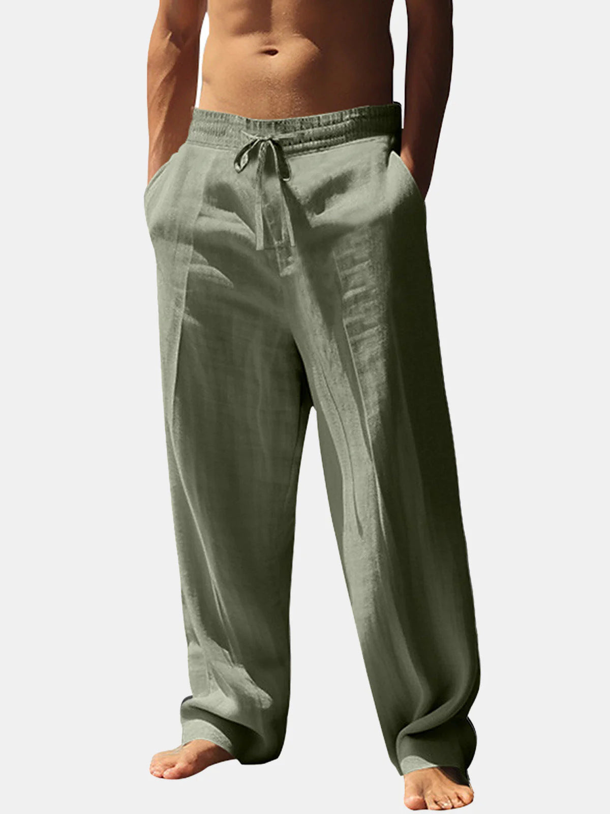 Casual linen pants for men with elastic waistband and side pockets Chic und Stil