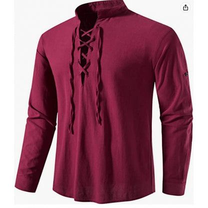 Chemise à manches longues pour hommes avec cordage décontracté Chic und Stil