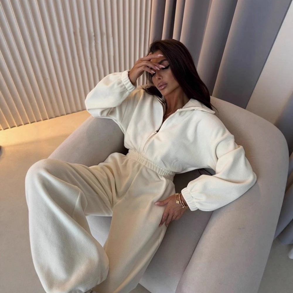 Dames combinaison décontractée avec col montant et taille ajustable Chic und Stil