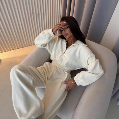 Dames combinaison décontractée avec col montant et taille ajustable Chic und Stil